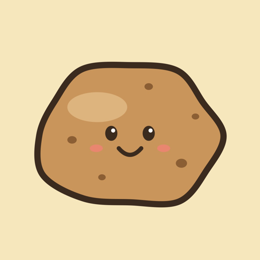 Potato Tracker app icon: a smiling potato